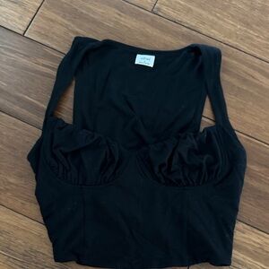 Aritzia Wilfred Women’s Gretel Bustier Crop Top - Black Sz S